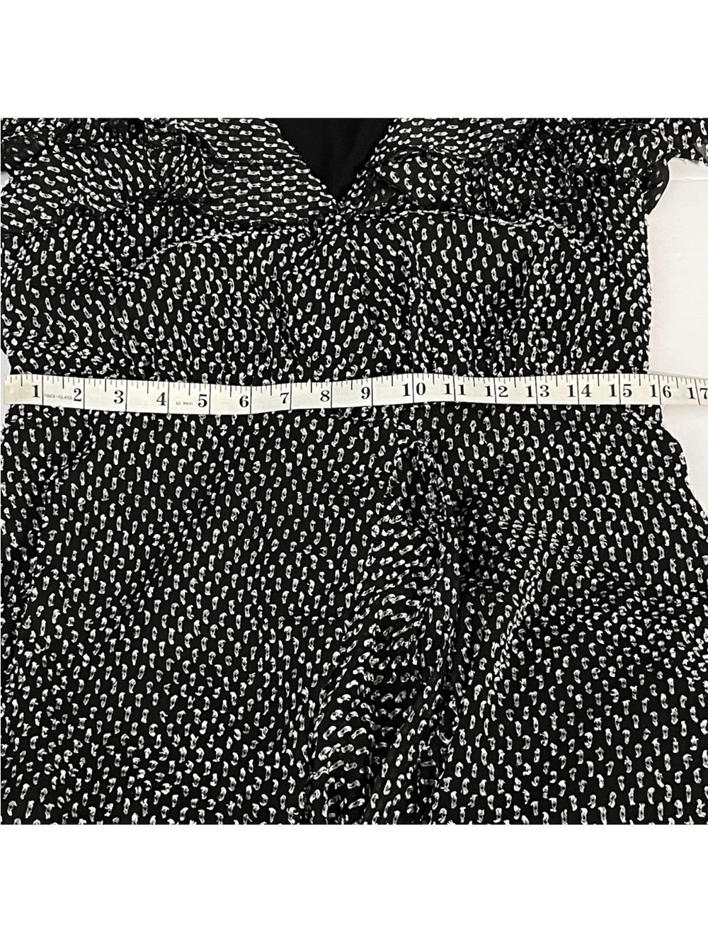 Ali & Jay Pointelle Wrap Ruffle Dress Black/White Romantic Boho - Picture 12 of 12